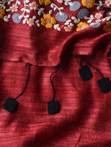 Women's Red Silk Saree with Blouse Piece