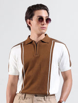 Men's Slim Fit Textured Polo Collar Tshirt