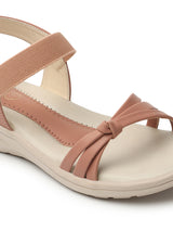 Women's Peach Casual Hook & Loop Sandals