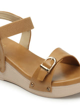 Women's Brown Casual Buckle Sandals