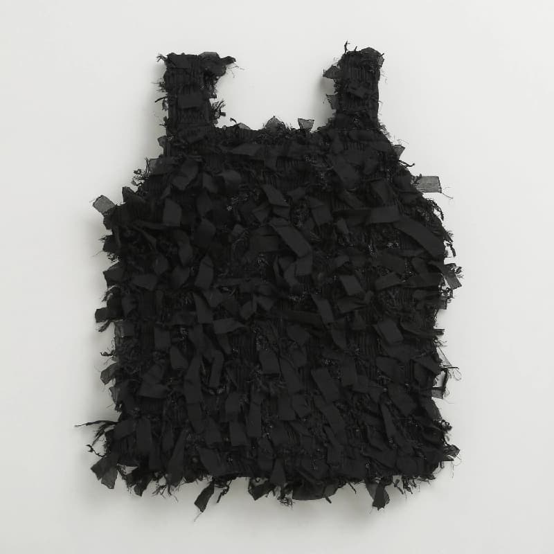 Girls Black Casual Sleeveless Top