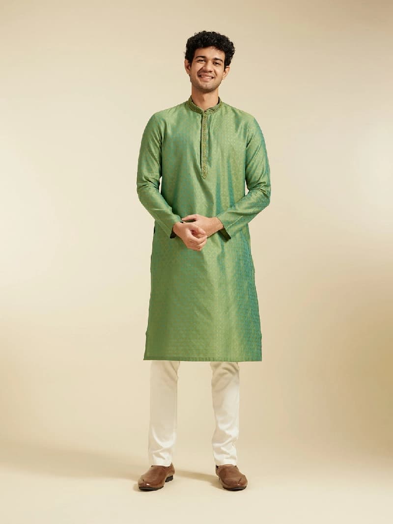 Men's Green Festive Kurta
