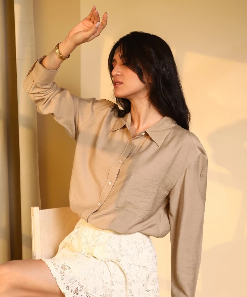 Women's Brown Casual Solid Regular Fit Shirt