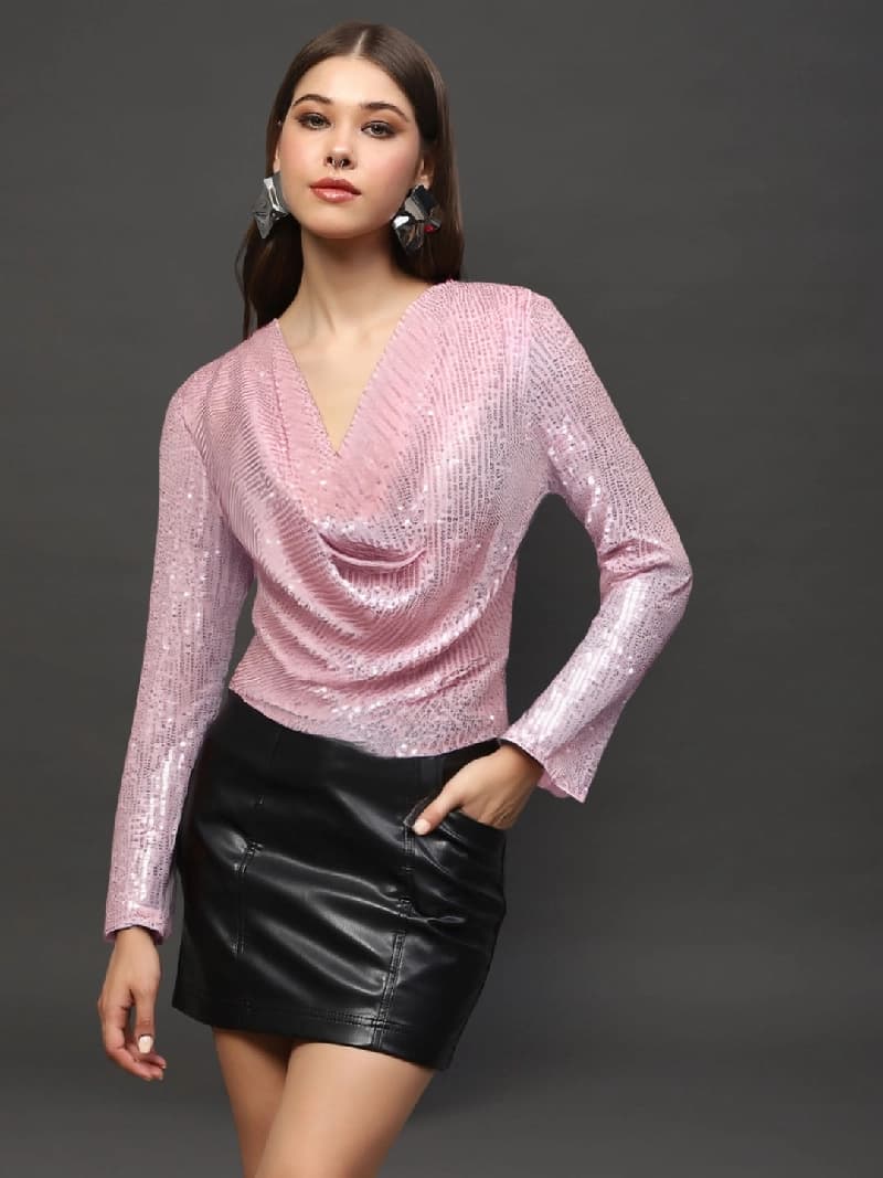 Women's Pink Party Regular Fit Top
