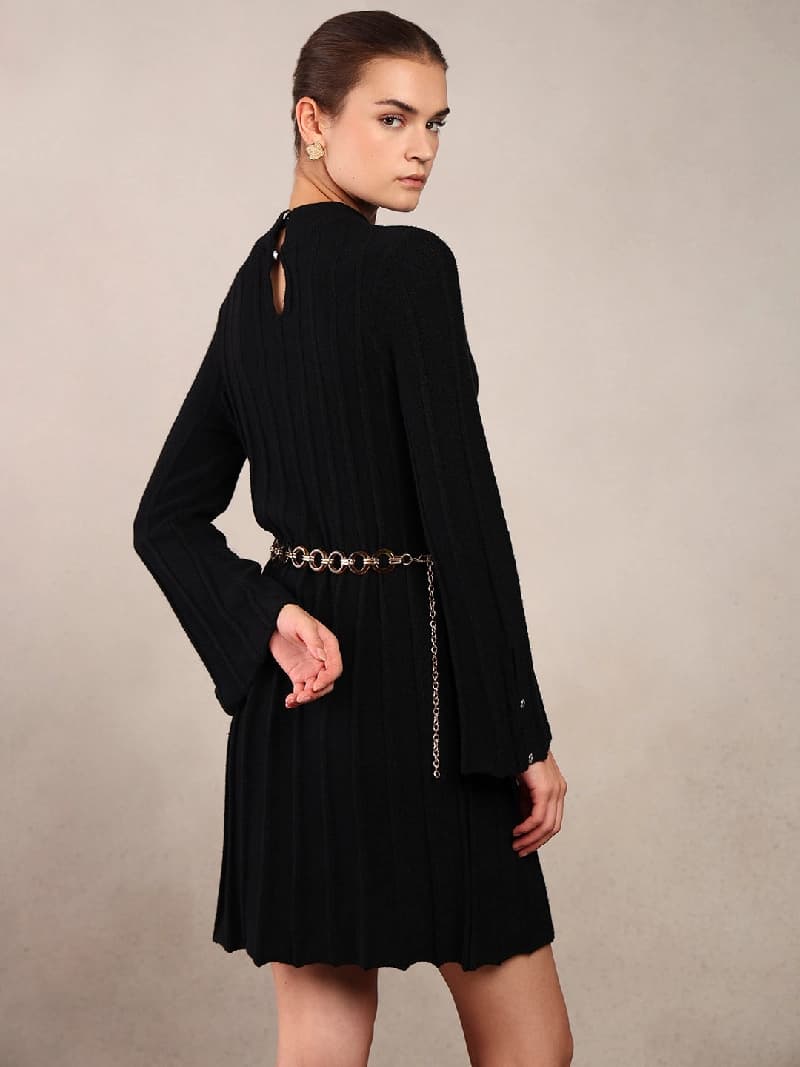 Women's Black Casual Solid Straight Bodycon Dress