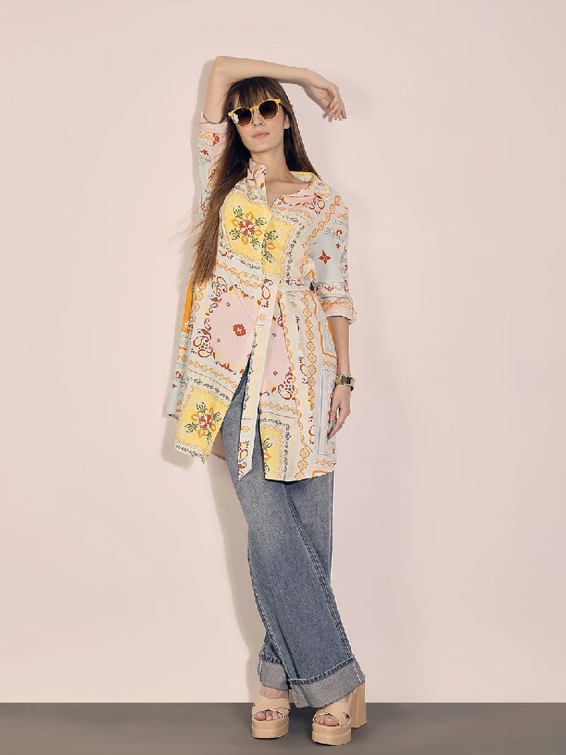 Women's White Casual Printed Dress