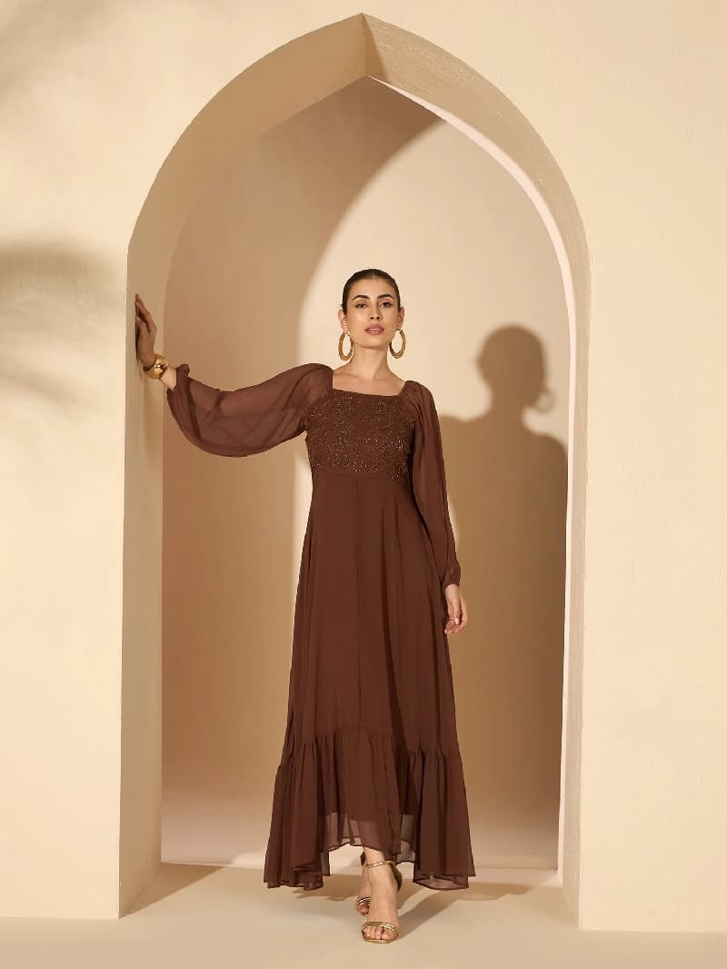 Women's Brown Party Dress