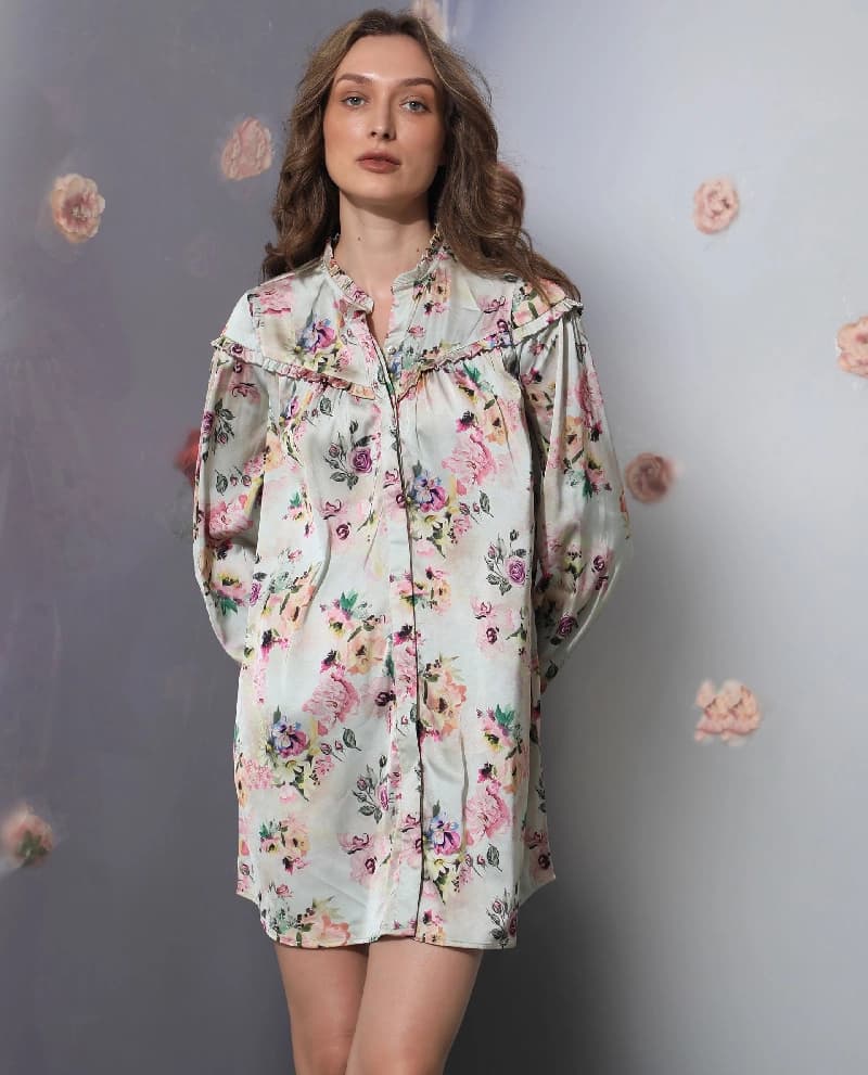 Women's Beige Casual Printed Regular Fit Dress