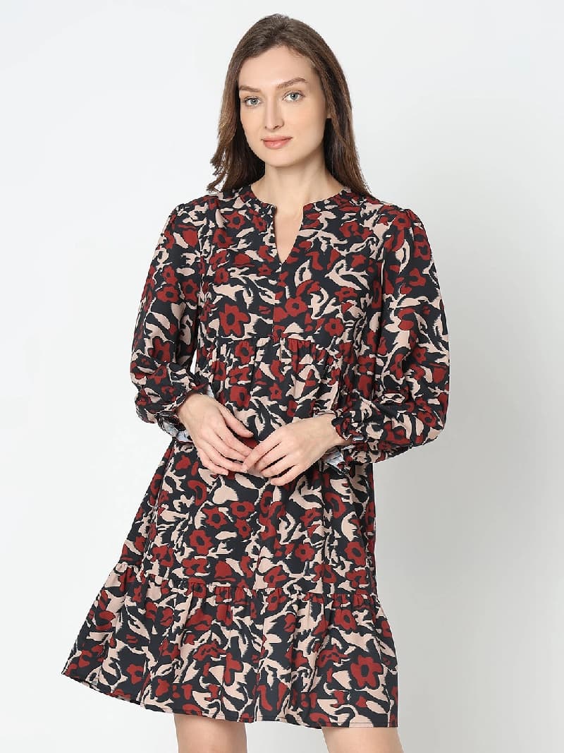 Women's Multicolor Casual Printed Dress