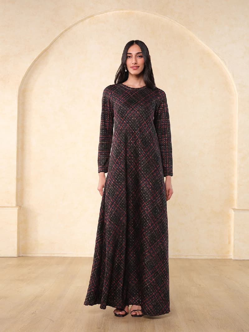 Women's Black Party Regular Fit Dress