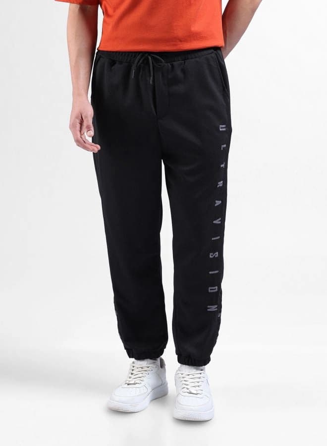 Men's Black Casual Solid Regular Fit Jogger