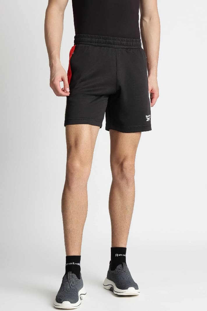 Men's Black Casual Colorblocked Regular Fit Short