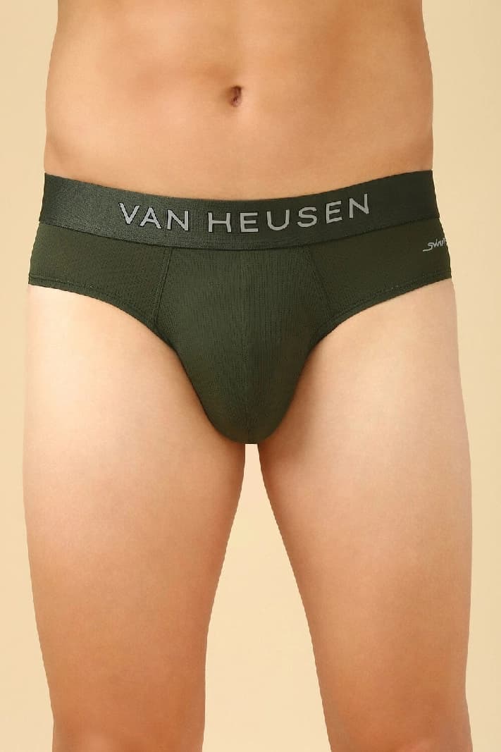 Men's Green Solid Swift Dry High Stretch Mesh AIR Series Active Briefs - Pack of 1