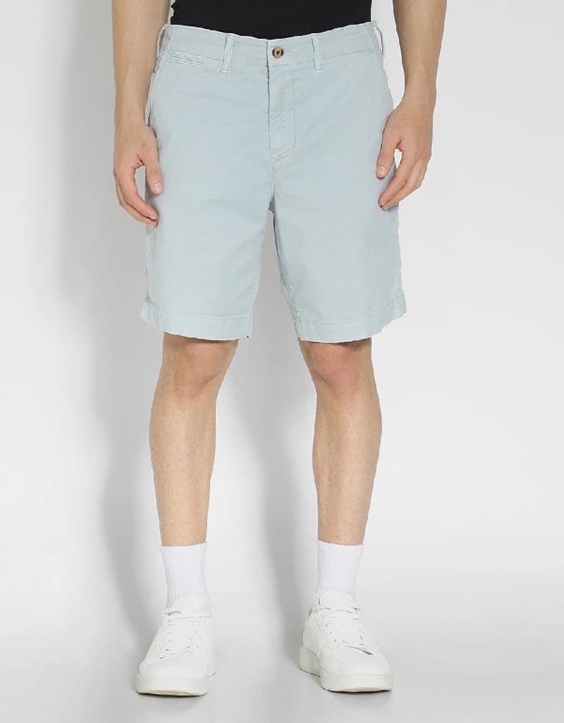 Men's Blue Casual Solid Regular Fit Short