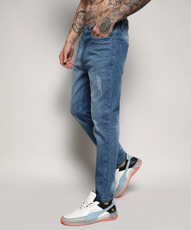 Men's Blue Casual Solid Jeans