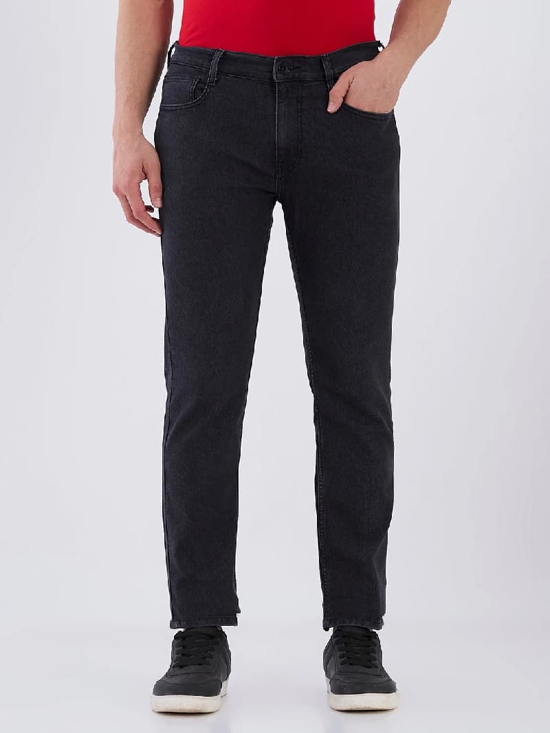 Men's Black Casual Straight Fit Jeans