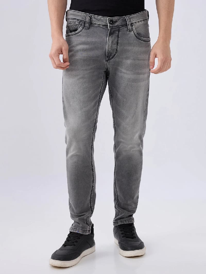 Men's Grey Casual Skinny Fit Jeans