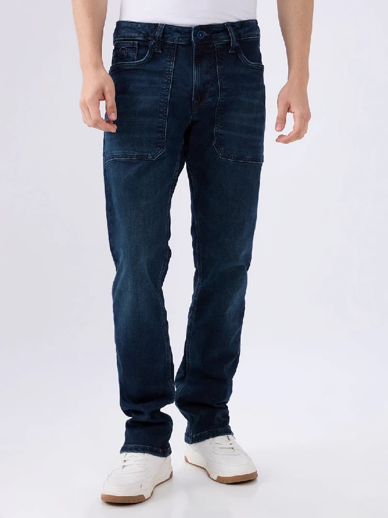 Men's Blue Casual Straight Fit Jeans