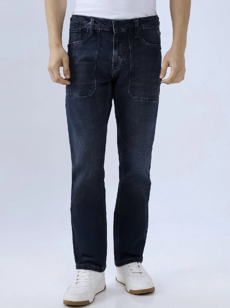 Men's Blue Casual Straight Fit Jeans