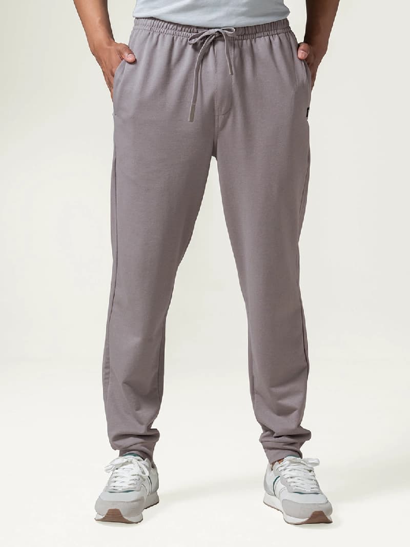 Men's Grey Casual Solid Regular Fit Trackpant