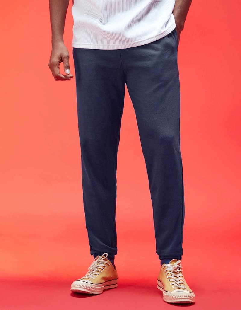 Men's Navy Casual Solid Baggy Fit Jogger