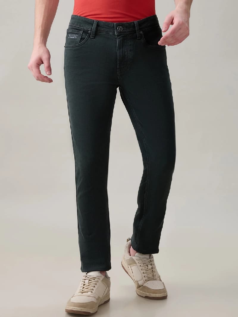 Men's Grey Casual Solid Skinny Fit Jeans