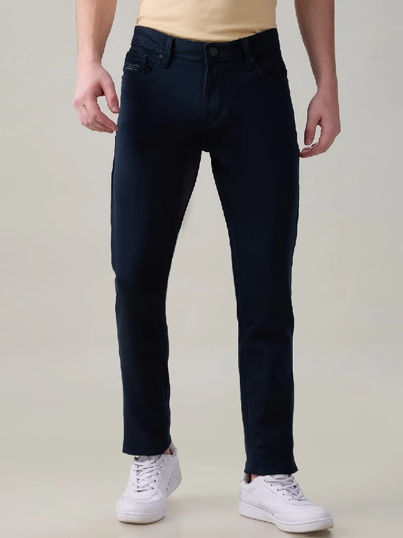Men's Blue Casual Solid Skinny Fit Jeans