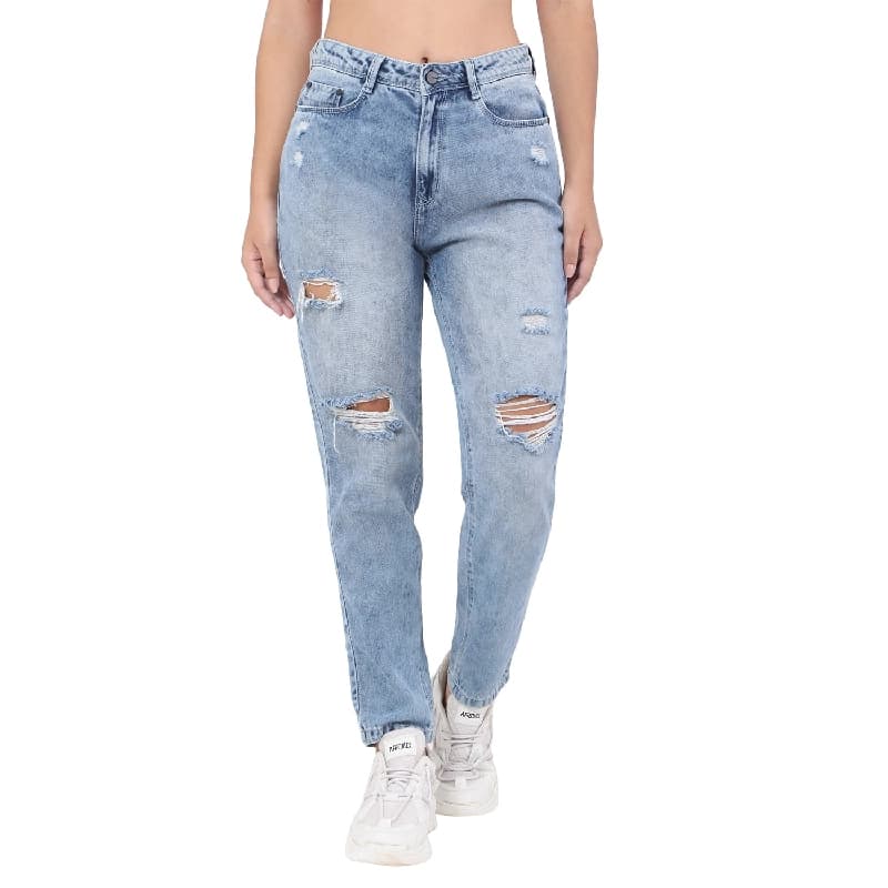 Women's Blue Casual Solid Skinny Fit Jeans