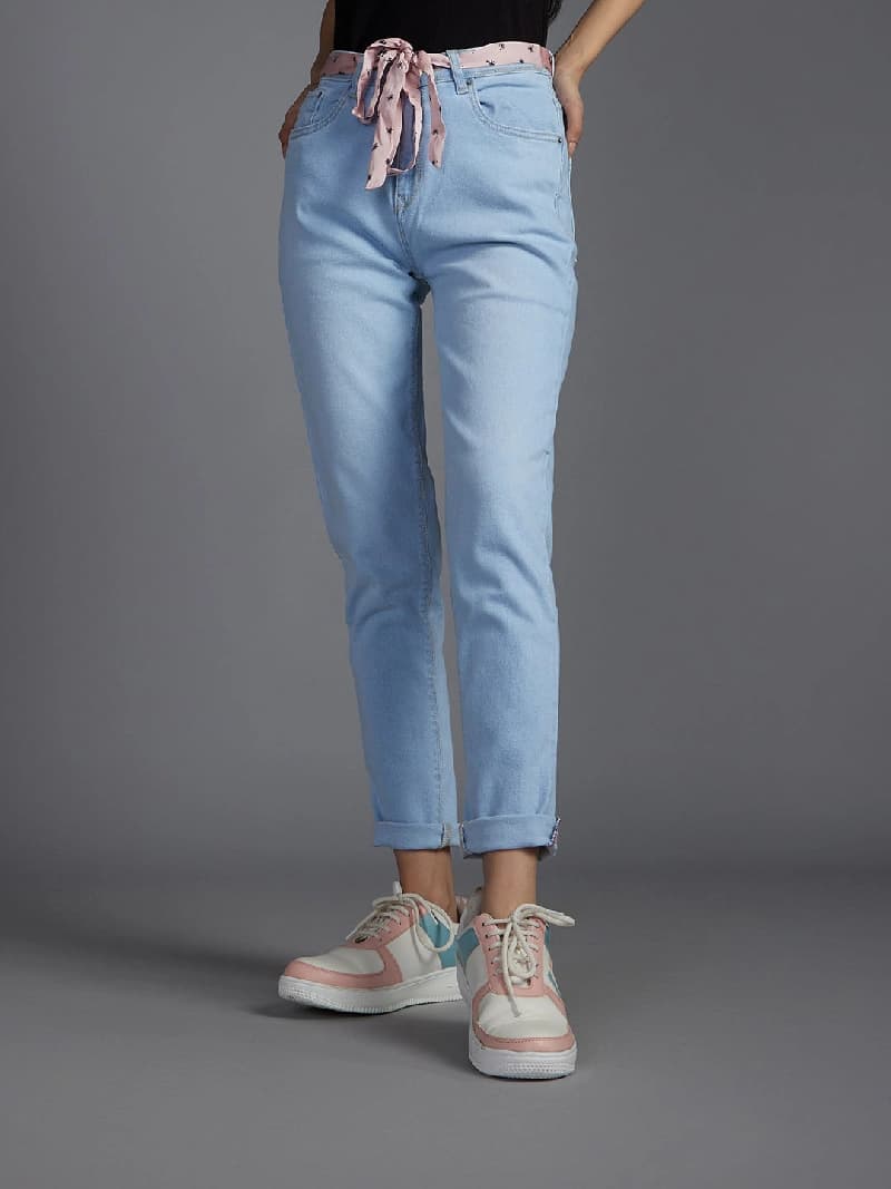 Women's Blue Casual Solid Skinny Fit Jeans