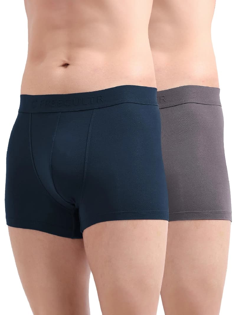 Men's Multicolor Solid Trunks - Pack of 2