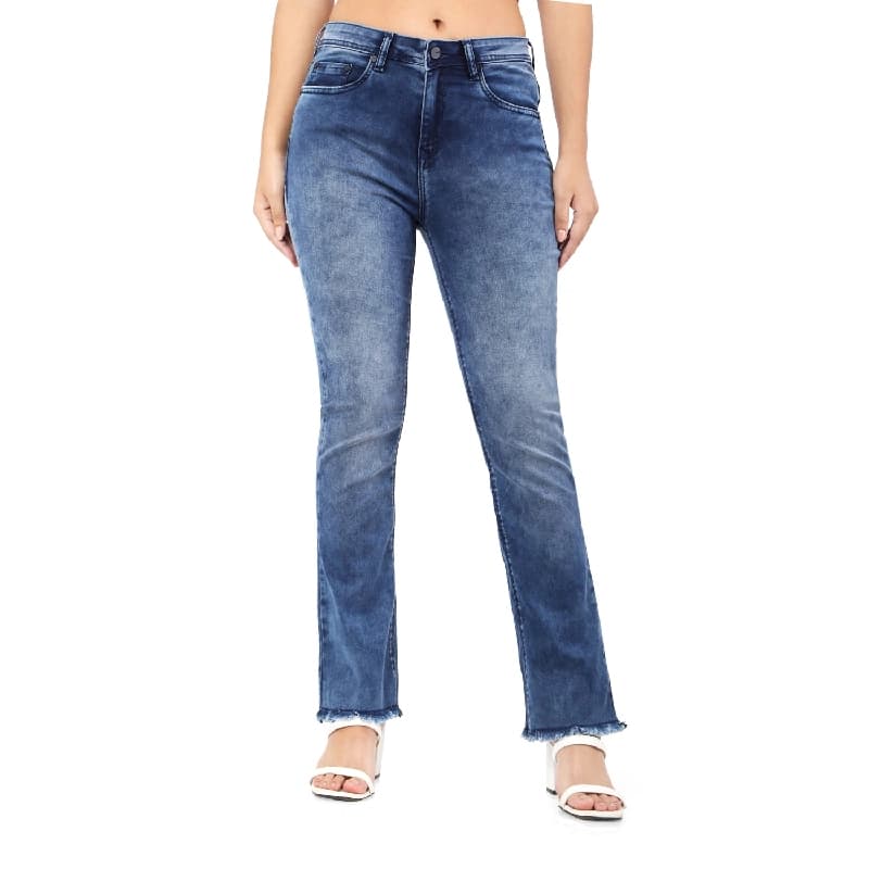 Women's Blue Casual Solid Slim Fit Jeans