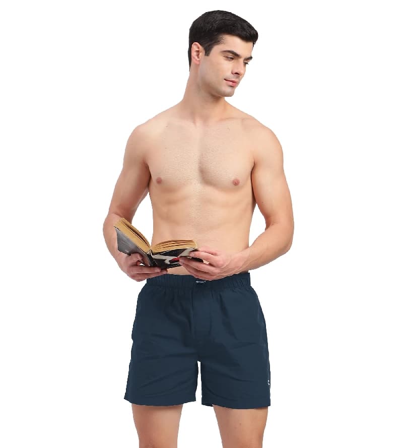 Men's Blue Solid Boxers