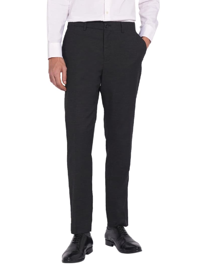 Men's Black Formal Solid Slim Fit Trouser
