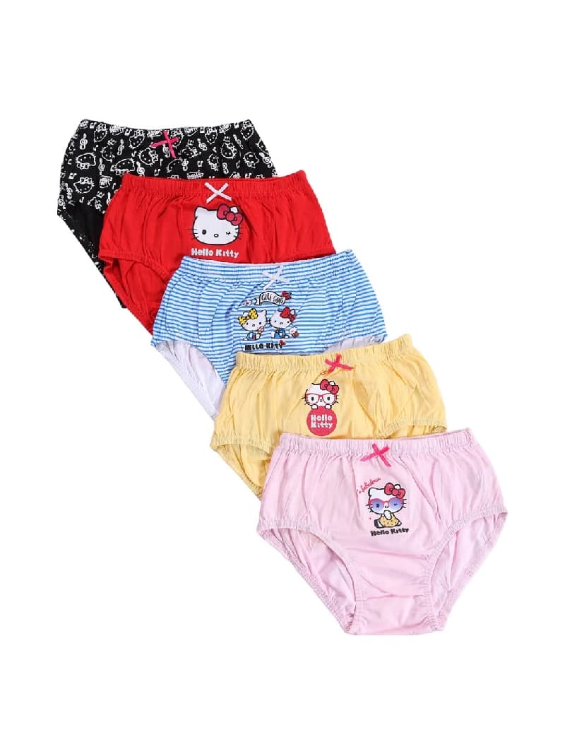 Girls Assorted Casual Printed Briefs - Pack of 5