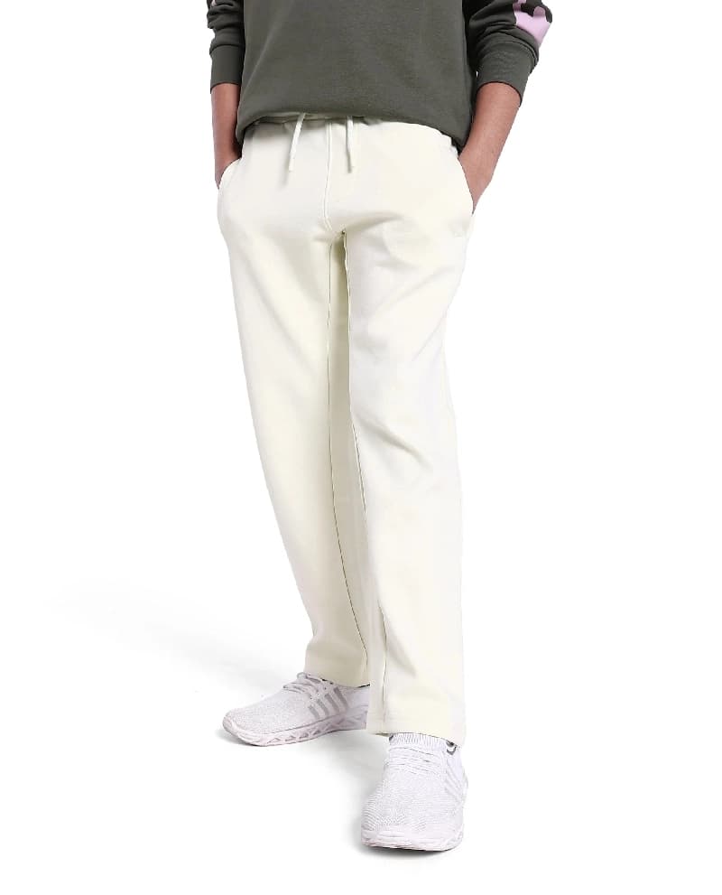 Boys Yellow Casual Regular Fit Solid Track Pant