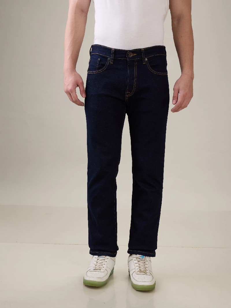Men's Blue Casual Straight Fit Jeans