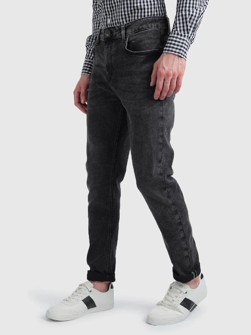 Men's Grey Casual Tapered Fit Jeans