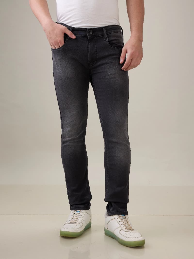 Men's Black Casual Slim Fit Jeans