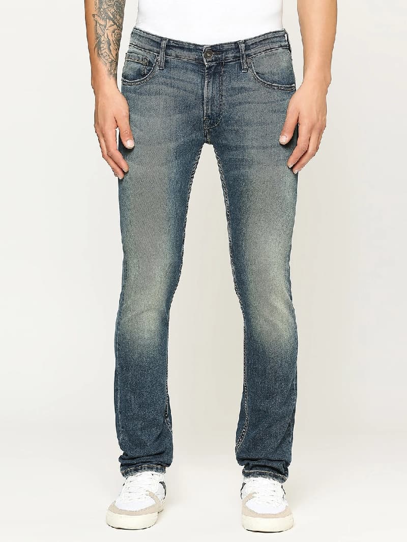 Men's Blue Casual Slim Fit Jeans