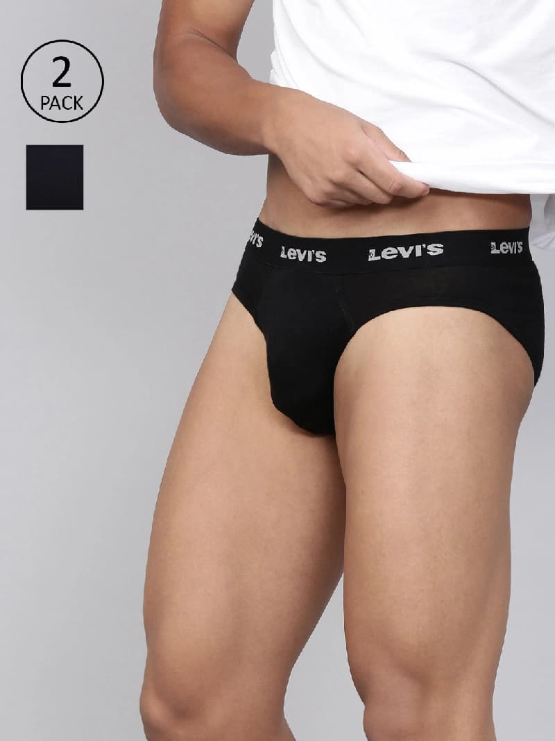 Men's Black Cotton Brief - Pack of 2
