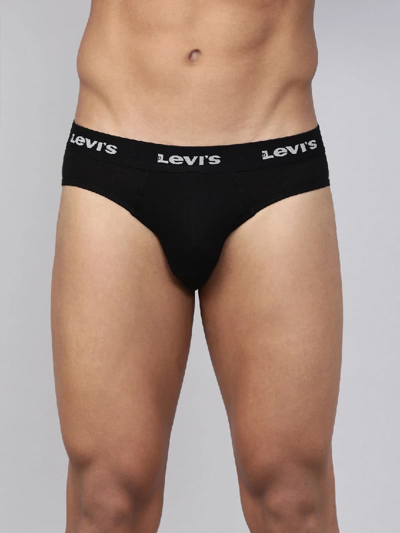Men's Black Cotton Brief