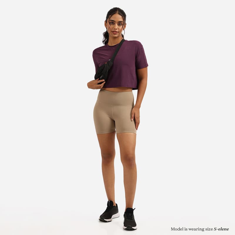 Women's Brown Sports Solid Short