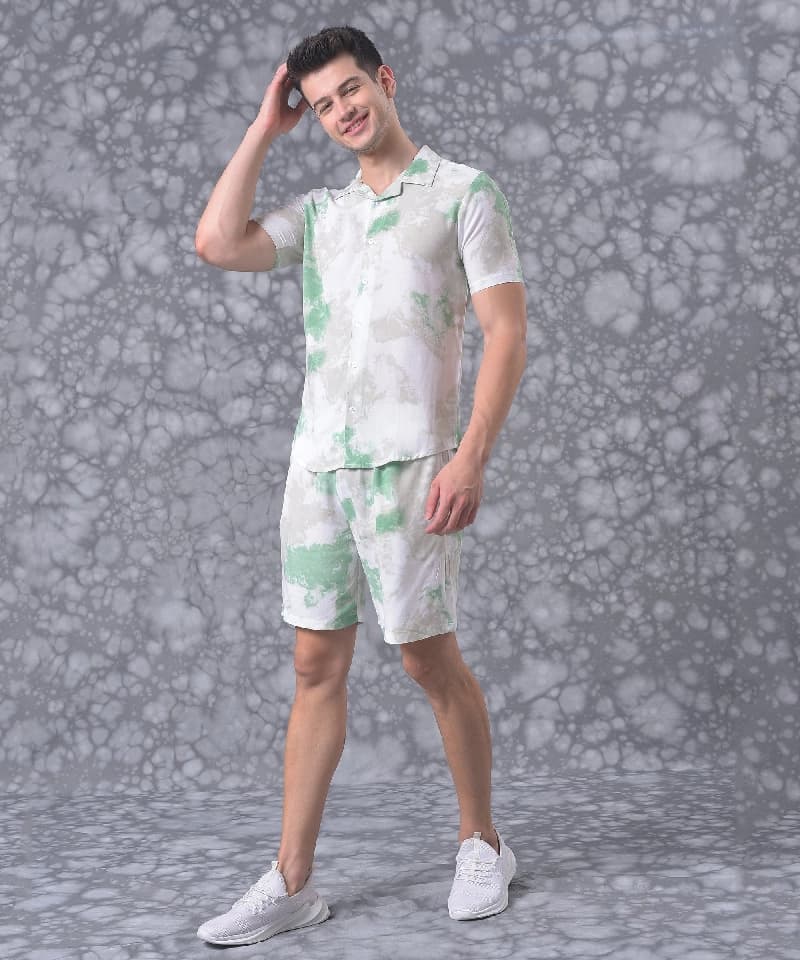Men's Multicolor Casual Tie-Dye Co-ords Set