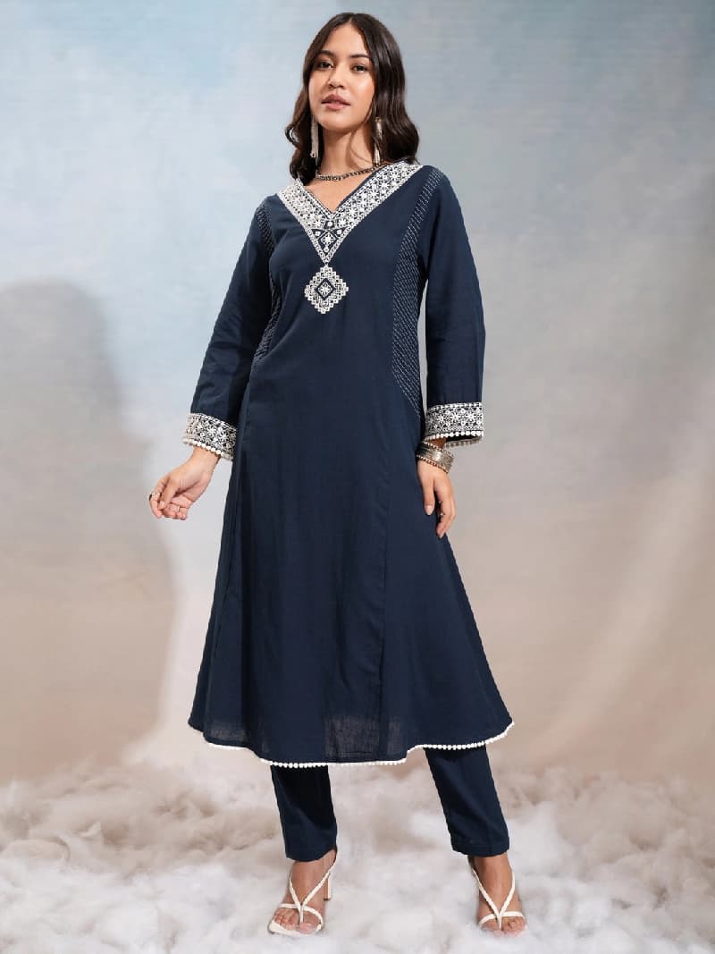 Women's Blue Festive Kurta Set
