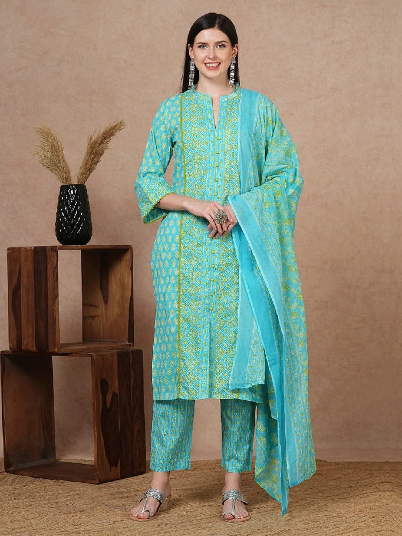 Women's Blue Festive Kurta Set