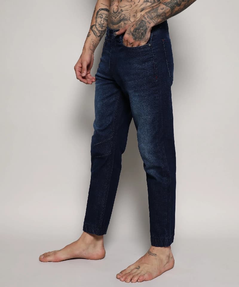 Men's Blue Casual Solid Slim Fit Jeans