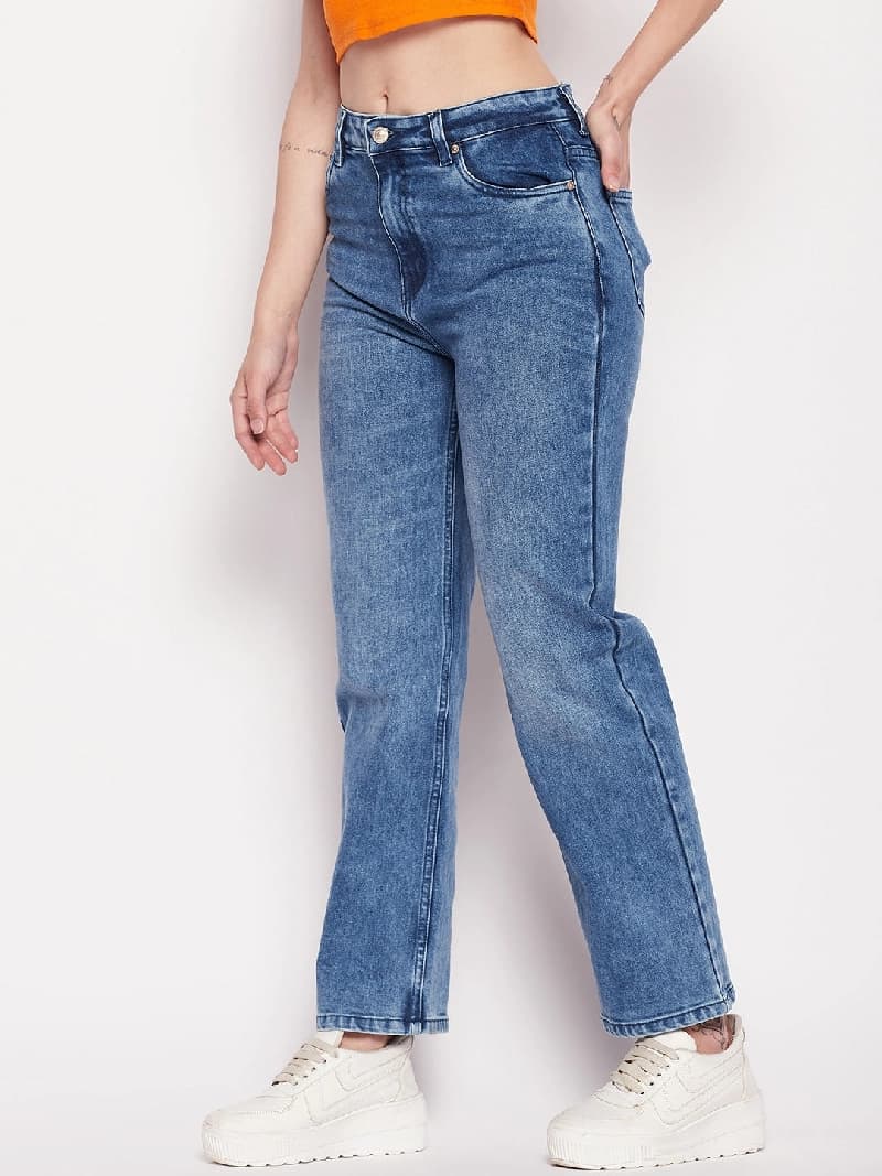 Women's Blue Casual Solid Skinny Fit Jeans