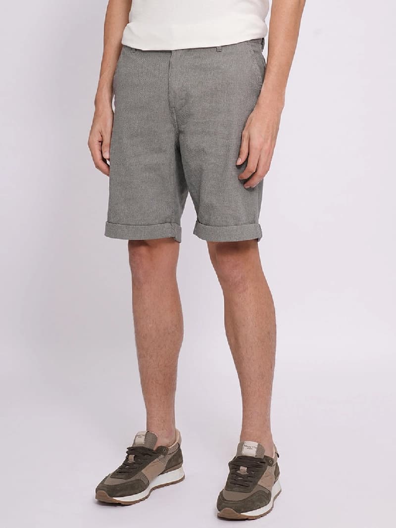 Men's Grey Casual Slim Fit Solid Shorts