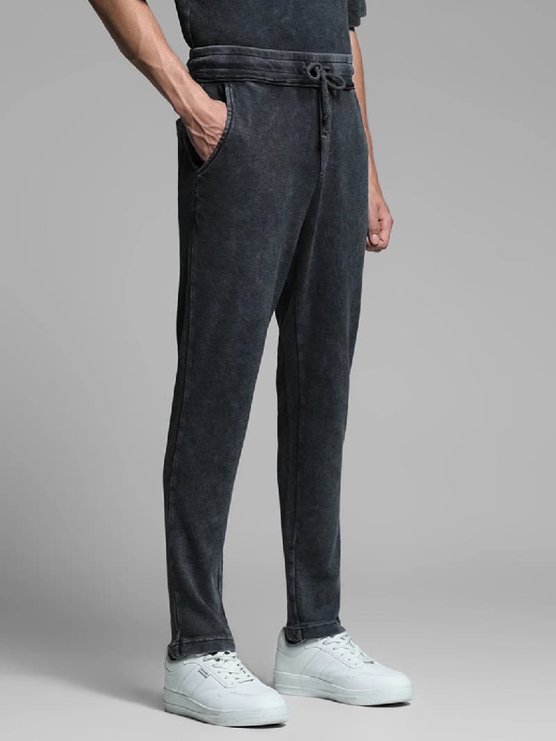 Men's Black Casual Regular Fit Solid Track Pant
