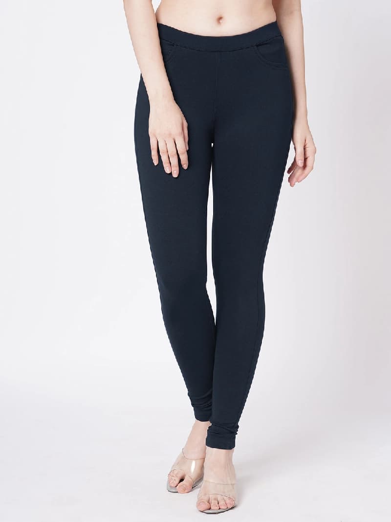 Women's Navy Casual Skinny Fit Jeggings